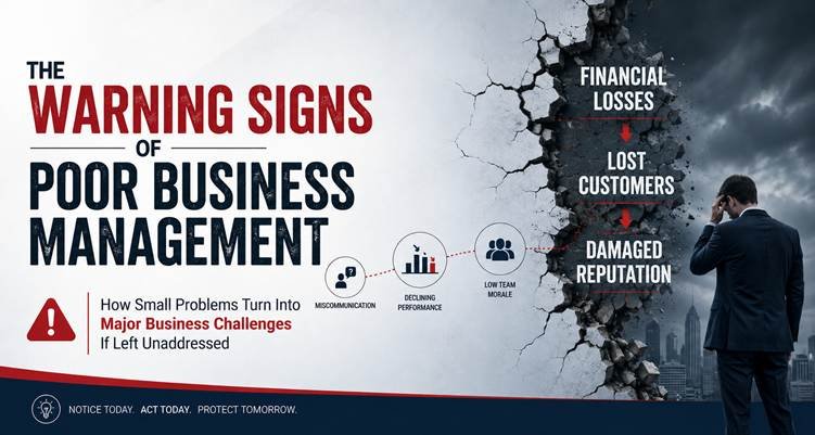 The Warning Signs of Poor Business Management || How Small Problems Turn Into Major Business Challenges If Left Unaddressed ~ by Rahuul Kumar Jain